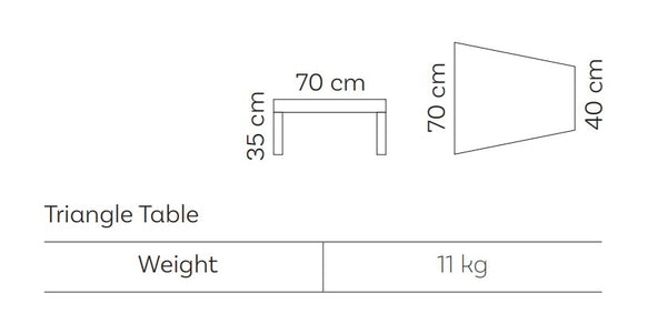 Mesa Triángulo de Teca